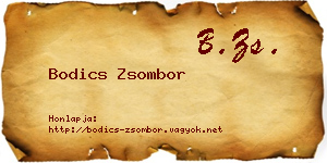 Bodics Zsombor névjegykártya