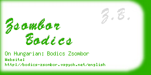 zsombor bodics business card
